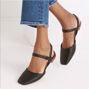 Madewell The Jeanne Slingback Flat Black 7.5